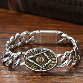 Master Mason Blue Lodge Bracelet - Handmade Silver Plated - Bricks Masons