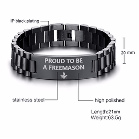 Master Mason Blue Lodge Bracelet - Stainless Steel - Bricks Masons