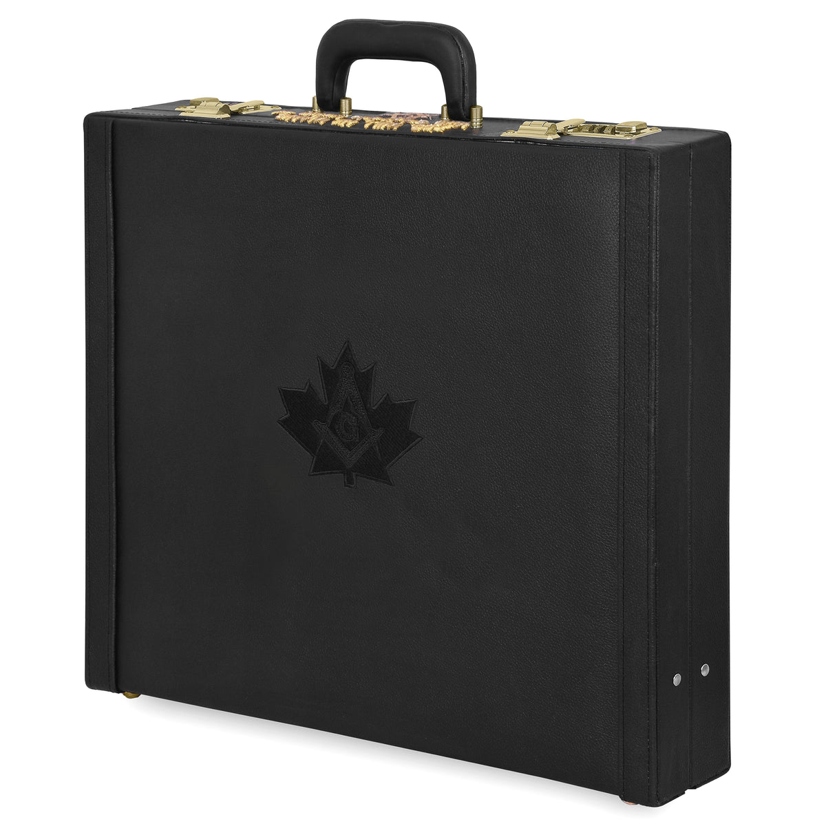 Master Mason Blue Lodge Canada Regulation Apron Case - Black Emblem Machine Embroidery Personalization Various Sizes & Materials - Bricks Masons