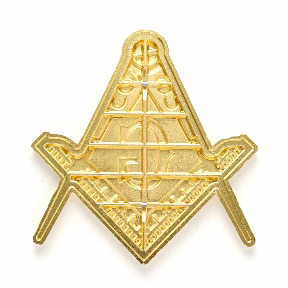 Master Mason Blue Lodge Car Emblem - Gold & Black - Bricks Masons