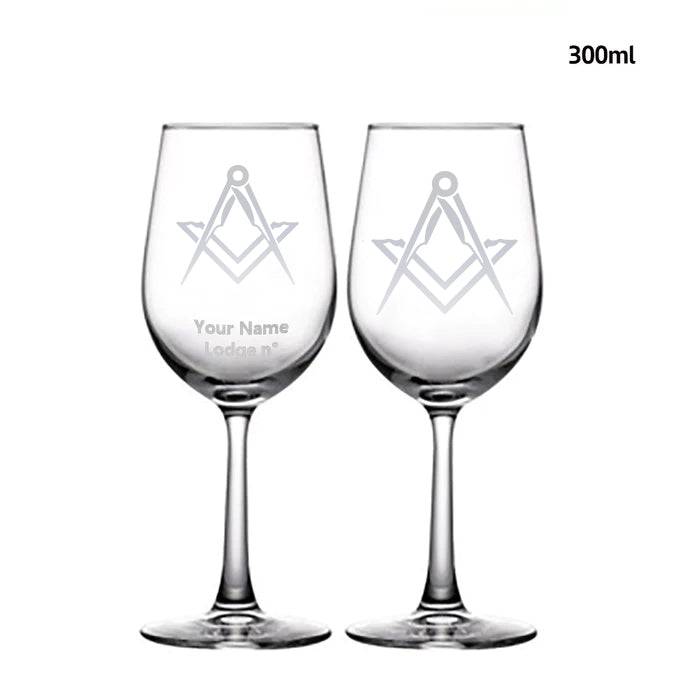 Master Mason Blue Lodge Champagne Flute - 2 Pieces Set - Bricks Masons