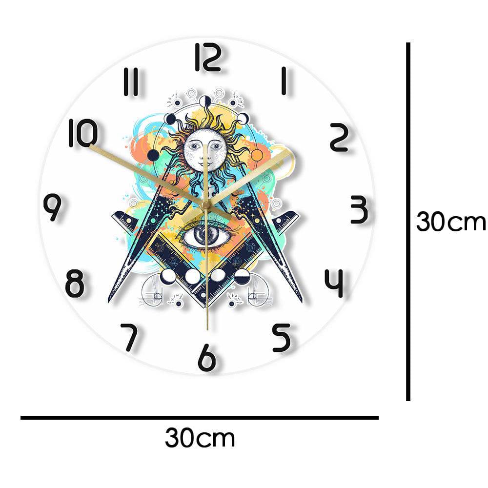 Master Mason Blue Lodge Clock - Eye of Providence LED - Bricks Masons