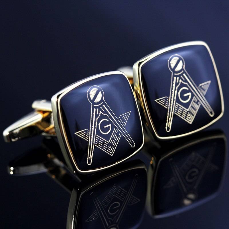 Master Mason Blue Lodge Cufflink - Golden Blue - Bricks Masons
