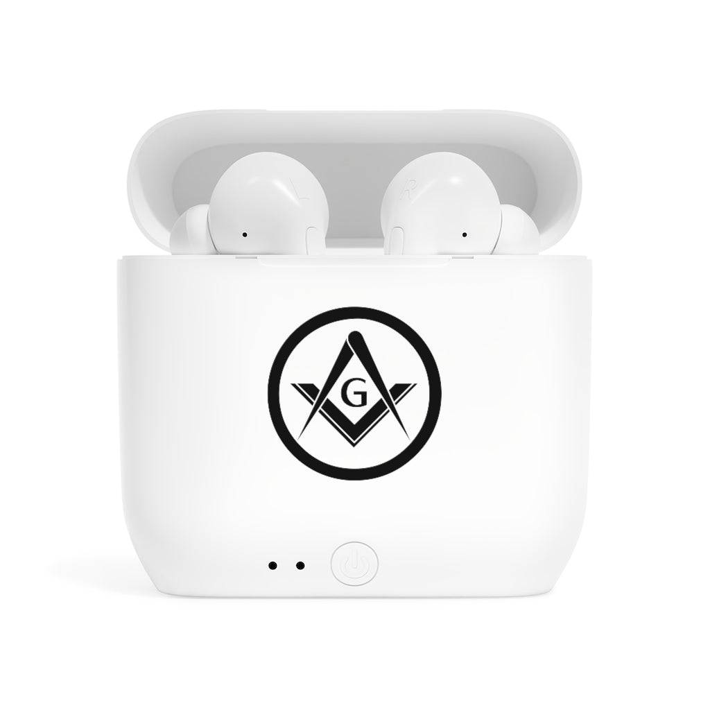 Master Mason Blue Lodge Earbud - Wireless Square & Compass G - Bricks Masons