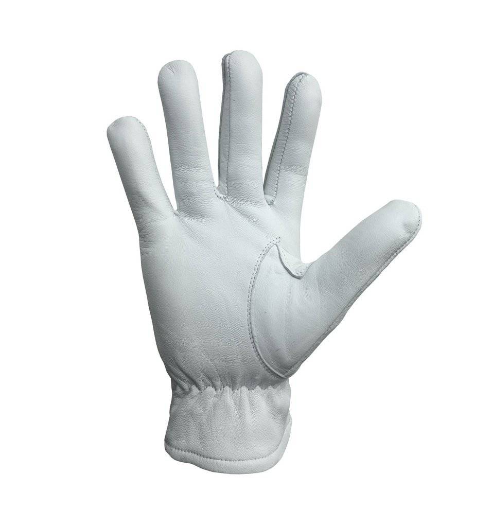 Master Mason Blue Lodge Gloves - White Leather with Yellow Square & Compass G - Bricks Masons