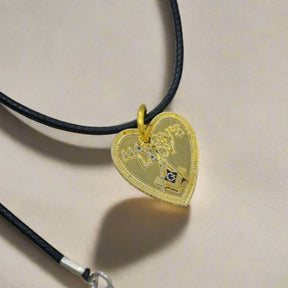 Master Mason Blue Lodge Necklace - Gold Plated MASON'S LADY Square and Compass G - Bricks Masons