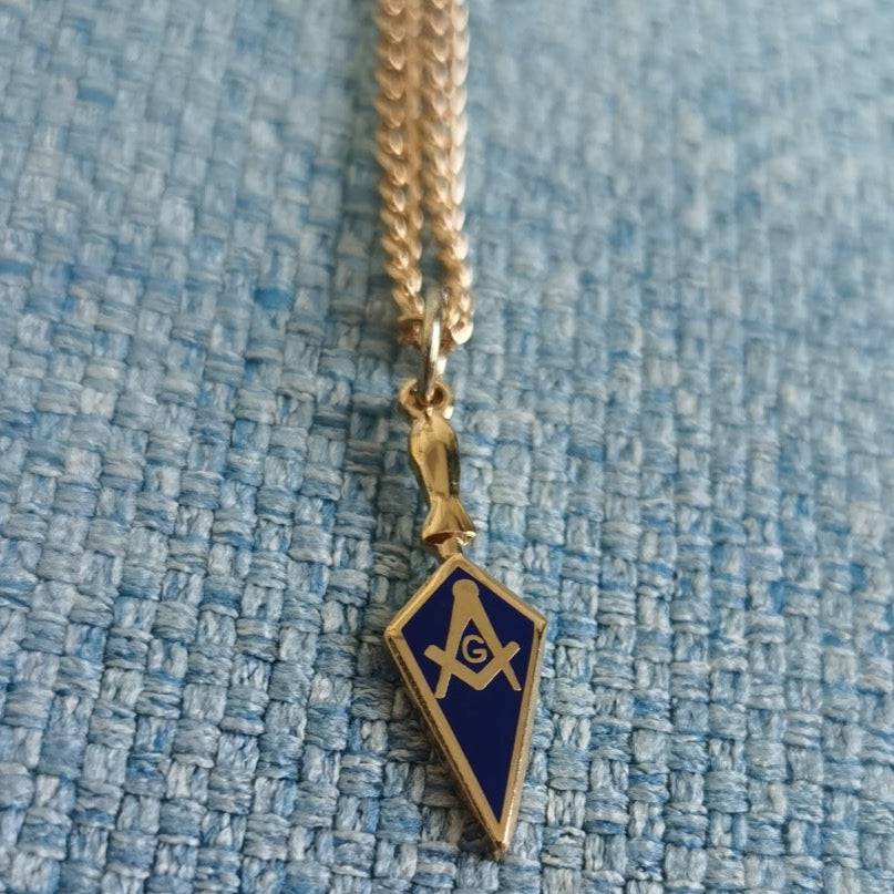 Master Mason Blue Lodge Necklace - Square and Compass G Blue Trowel - Bricks Masons