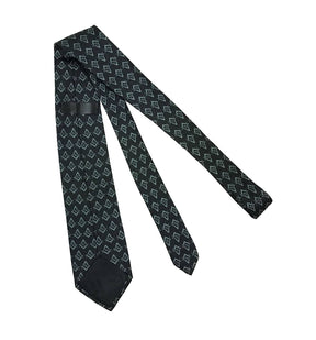 Master Mason Blue Lodge Necktie - Black with Green Square & Compass G - Bricks Masons