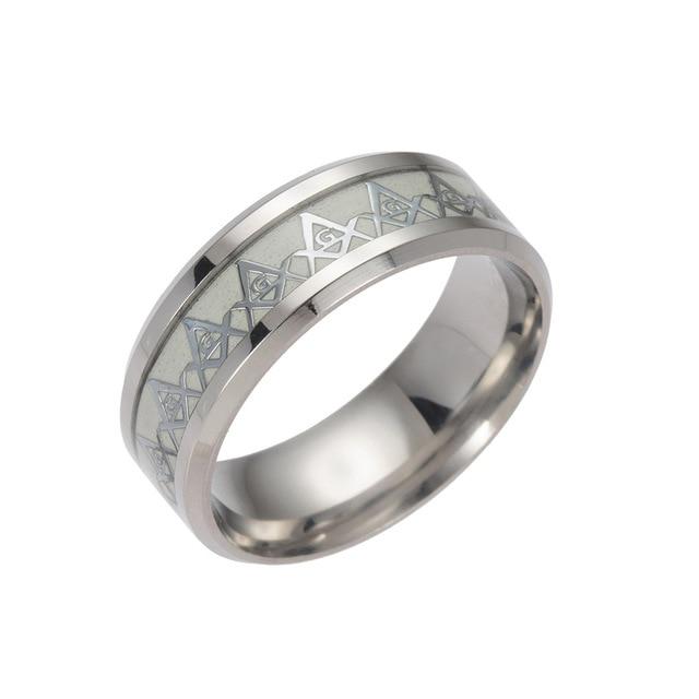 Master Mason Blue Lodge Ring - Lumineux Let There Be Light - Bricks Masons