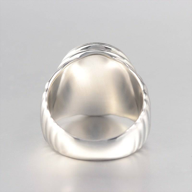 Master Mason Blue Lodge Ring - Square & Compass G Oval Head Sterling Silver - Bricks Masons