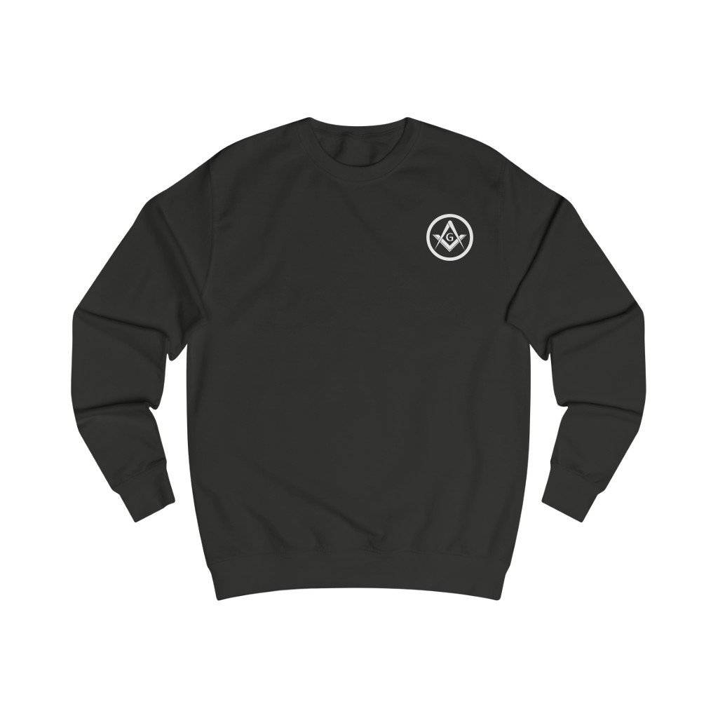 Master Mason Blue Lodge Sweatshirt - Square & Compass G Black, White, Grey - Bricks Masons