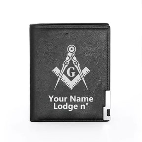 Master Mason Blue Lodge Wallet - Black & Brown - Bricks Masons