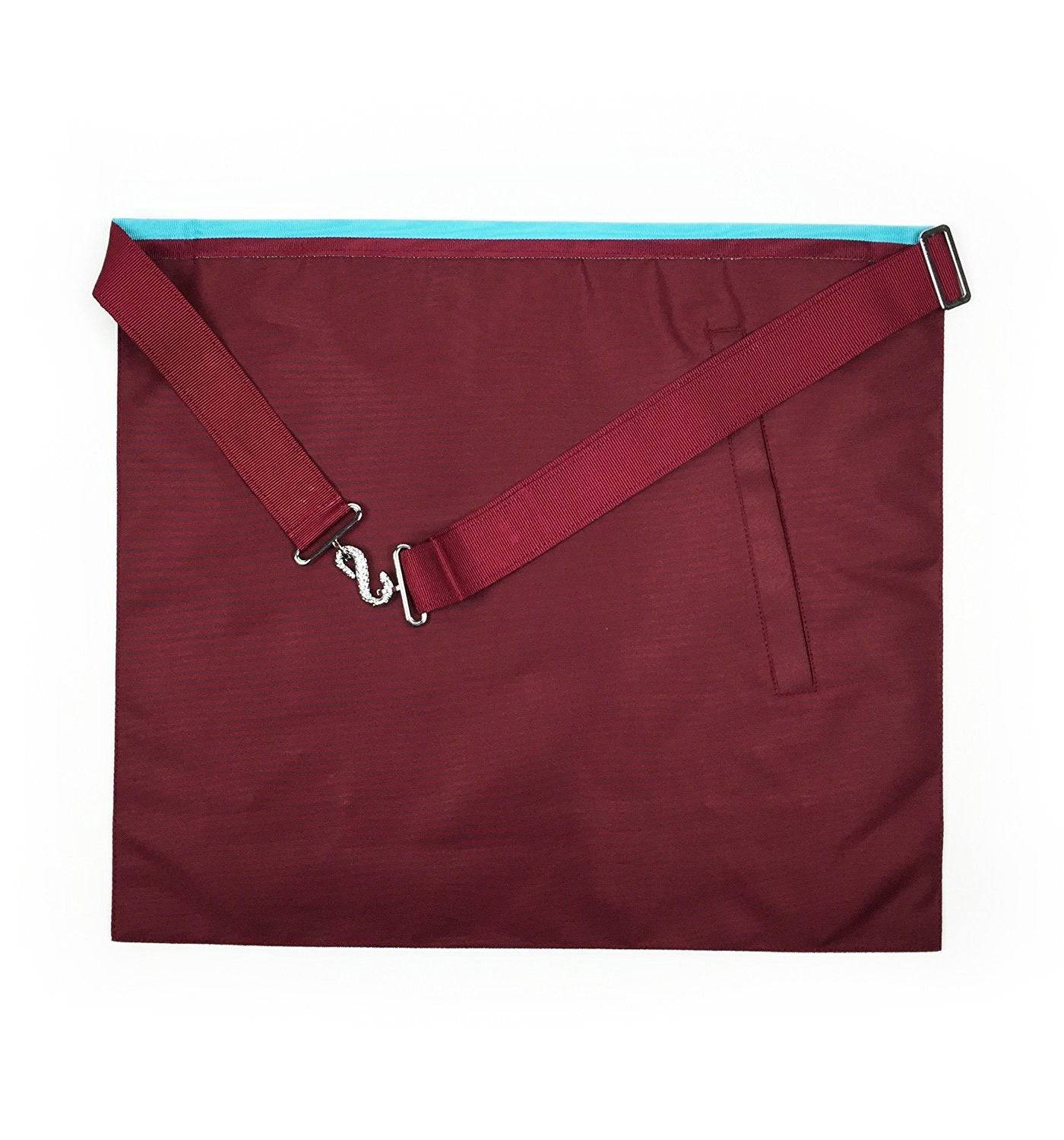 Master Mason Mark English Regulation Apron - Sky Blue & Maroon - Bricks Masons