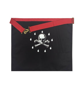 Master Mason Scottish Rite Apron - White & Red Moire with Fringe - Bricks Masons