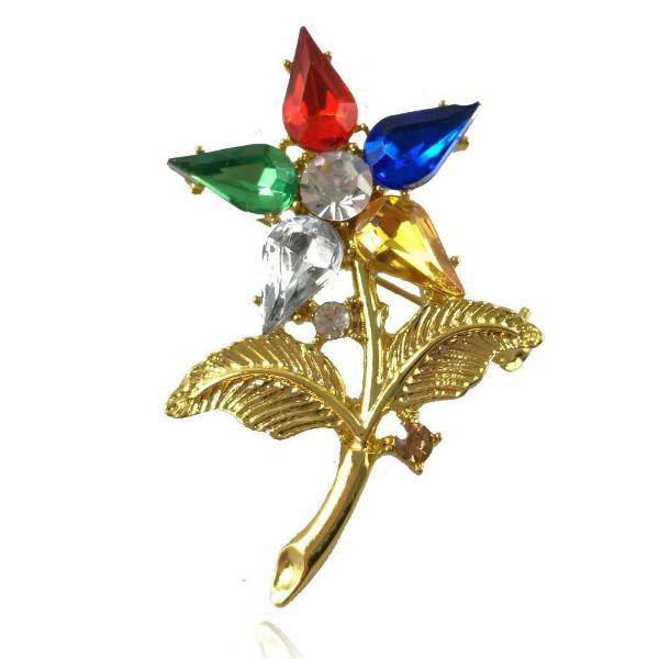 OES Brooch - Gold Zinc Alloy - Bricks Masons