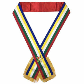 OES Sash - Five Color Moire Ribbon - Bricks Masons