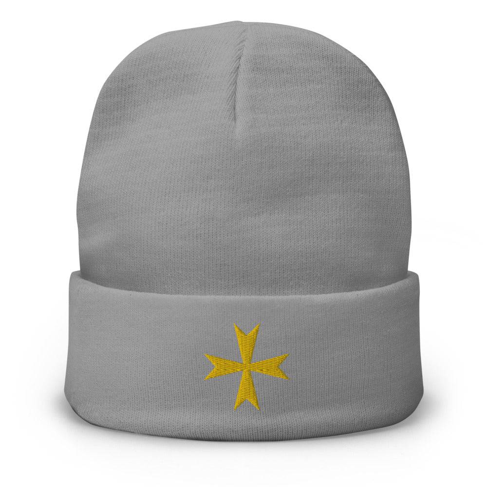 Order Of Malta Beanie - Golden Embroidery - Bricks Masons