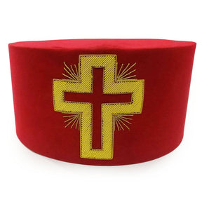 Past Commander Knights Templar Crown Cap - Red Passion Cross - Bricks Masons