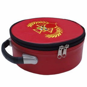 Past Grand High Priest Royal Arch Chapter Crown Cap Case - Red Leather - Bricks Masons