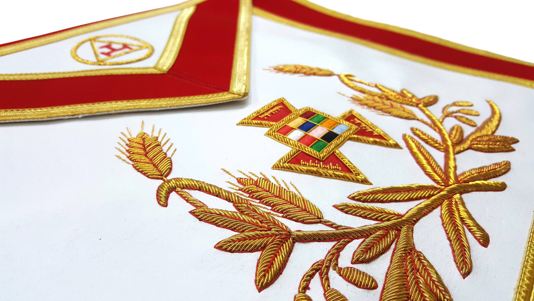 Past High Priest Royal Arch Chapter Apron - Red with Gold Embroidery - Bricks Masons