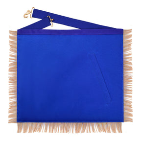 Past Master Blue Lodge California Regulation Apron - Gold Bullion With Golden Braid Fringe - Bricks Masons