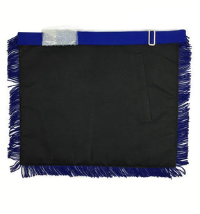 Past Master Blue Lodge Apron - Royal Blue with Blue Hand Embroidery & Fringe - Bricks Masons