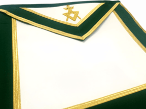 Past Sovereign Master Allied Masonic Degrees Apron - Green Velvet - Bricks Masons