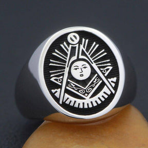 Past Master Blue Lodge Ring - Vintage Past Masters Mason Fraternity Sterling Silver