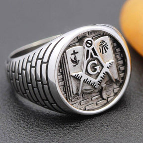 Master Mason Blue Lodge Ring - Bible Sterling Silver