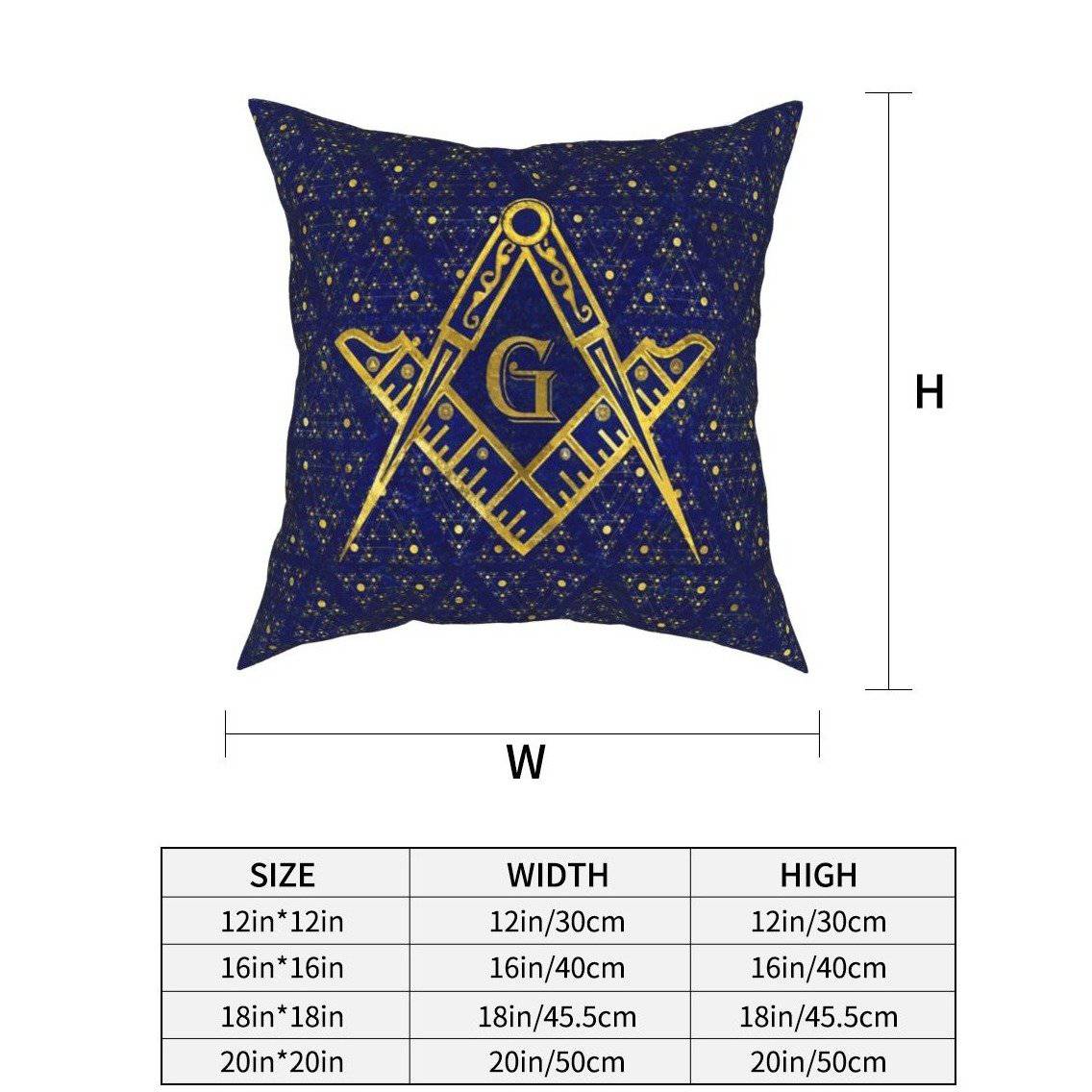 Master Mason Blue Lodge Pillowcase - Compass & Square G Blue night