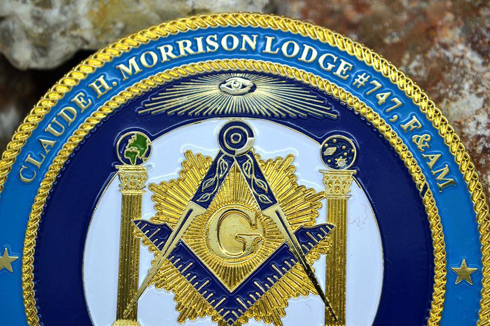 Master Mason Blue Lodge Car Emblem - CLAUDE H. MORRISON LODGE #747, F&AM San Diego CAL