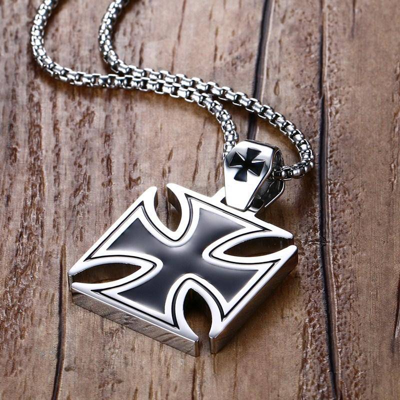 Knights Templar Commandery Necklace - Vintage Iron Cross