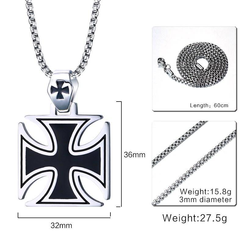 Knights Templar Commandery Necklace - Vintage Iron Cross