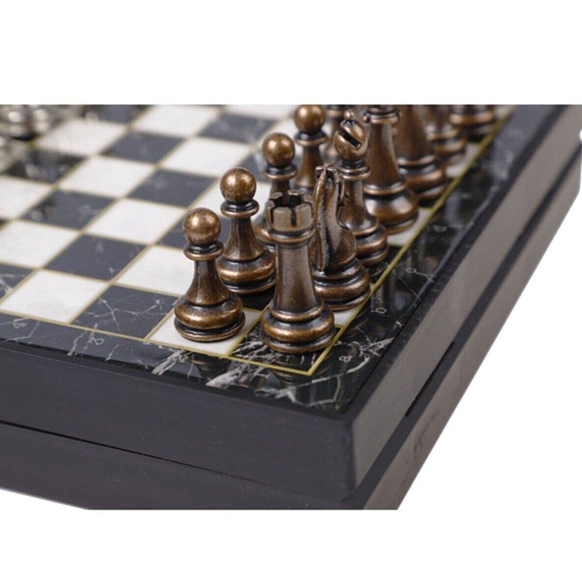 Personalized Marble Plated 20cm(7.87") Luxury Wood Chess Set