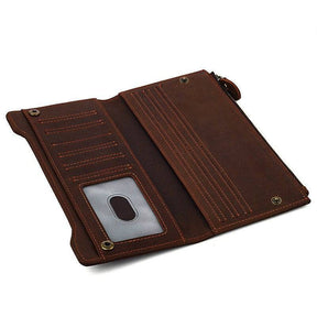 Master Mason Blue Lodge Wallet - Genuine Leather Roseville American Flag Brown