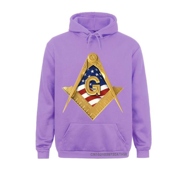 Master Mason Blue Lodge Hoodie - American USA Flag Square & Compass