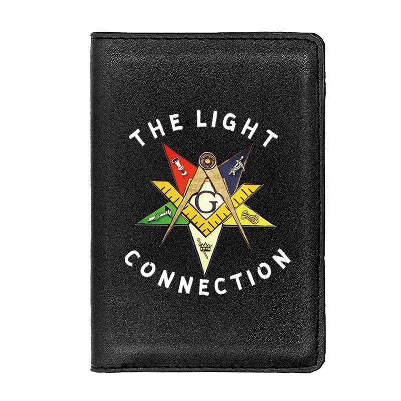 OES Wallet - The Light Connection Passport & Credit Card Holder (Black/Brown)