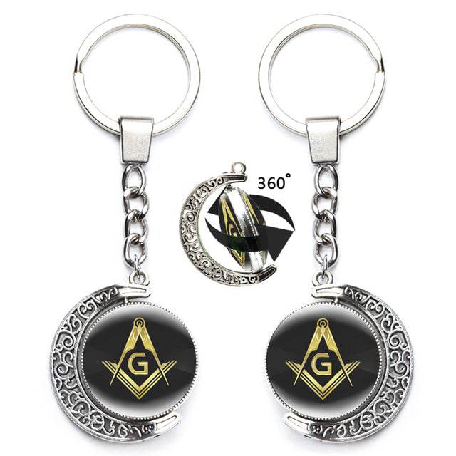 Master Mason Blue Lodge Keychain - 360° Square and Compass G