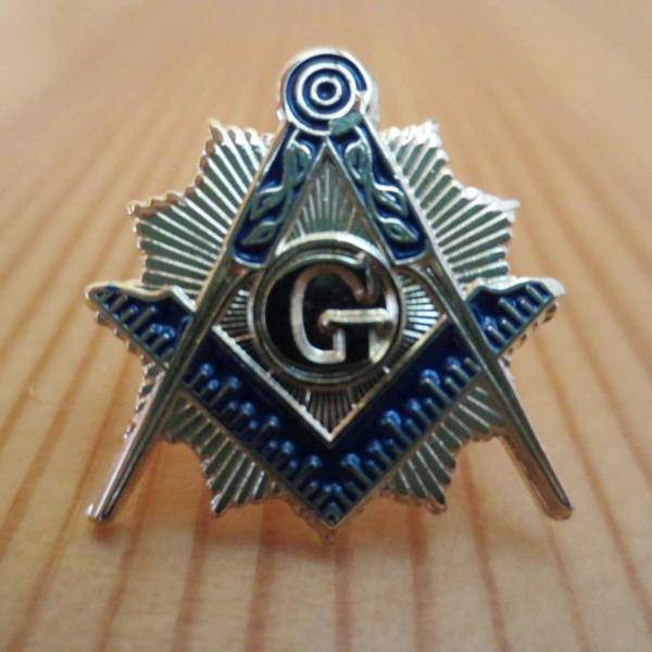 Master Mason Blue Lodge Lapel Pin - Blue Compass And Square G