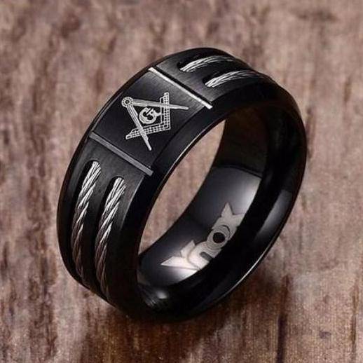 Master Mason Blue Lodge Ring - Black