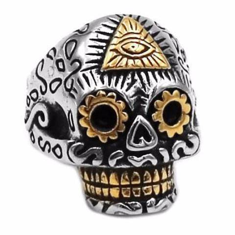 Eye Of Providence Ring - Skull Pyramid