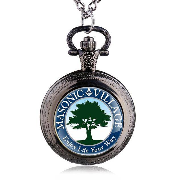 Master Mason Blue Lodge Pocket Watch - Village Watch [Multiple Colors]