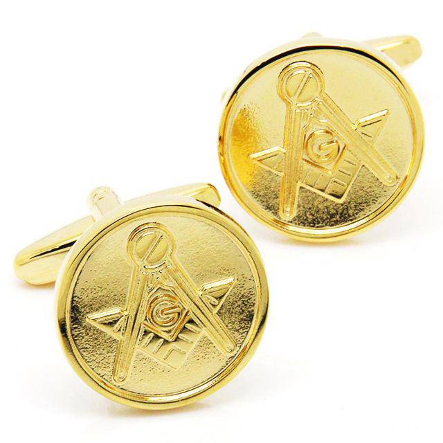 Master Mason Blue Lodge Cufflink - Silver & Gold Symbol