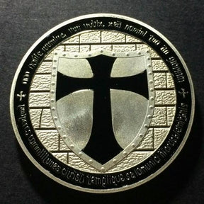 Knights Templar Commandery Coin - Wide Cross Shield Black