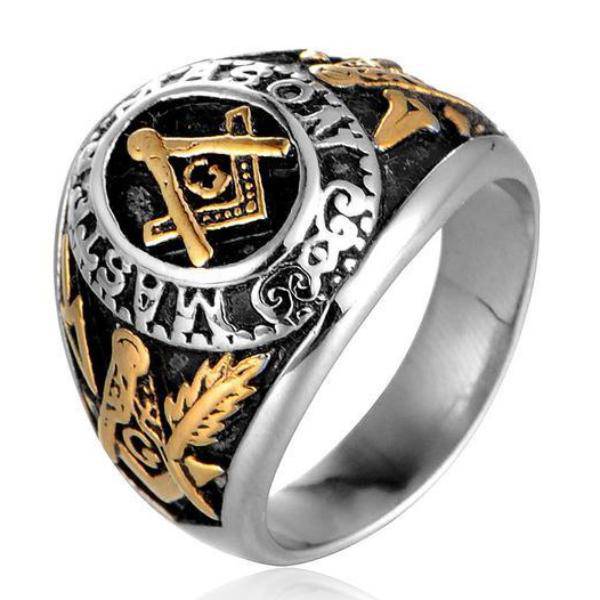 Master Mason Blue Lodge Ring - Gold Color