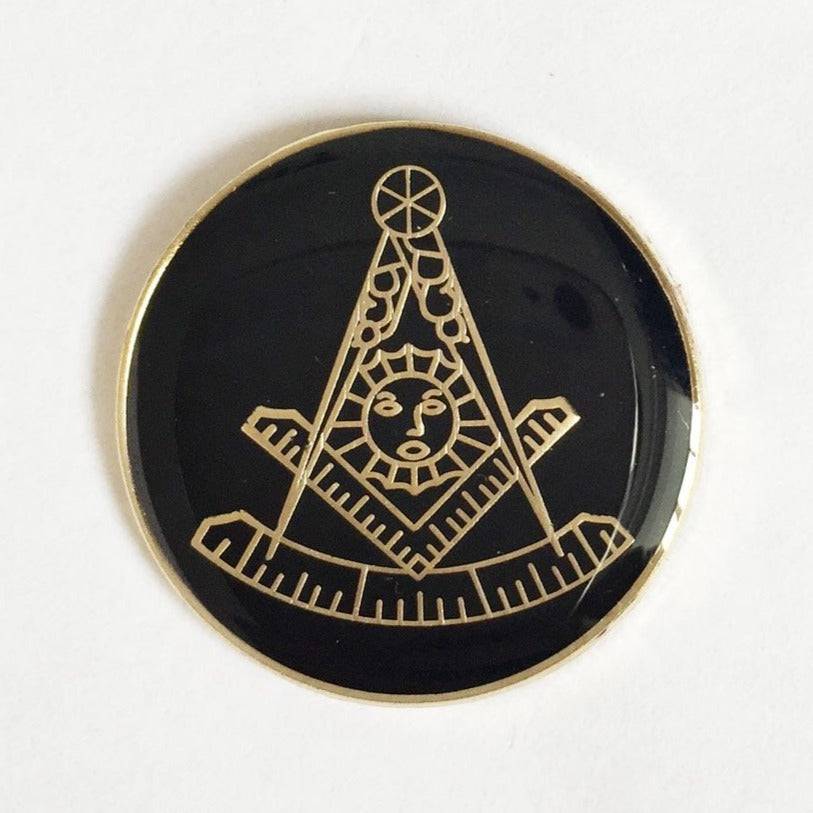 Past Master Blue Lodge Lapel Pin - Black & Gold