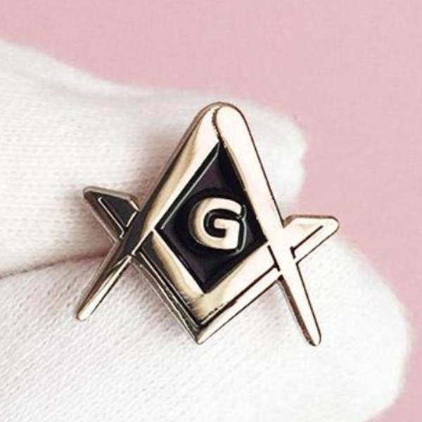 Master Mason Blue Lodge Lapel Pin - Square and Compass G Silver Color