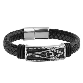 Master Mason Blue Lodge Bracelet - Leather Rope Chain