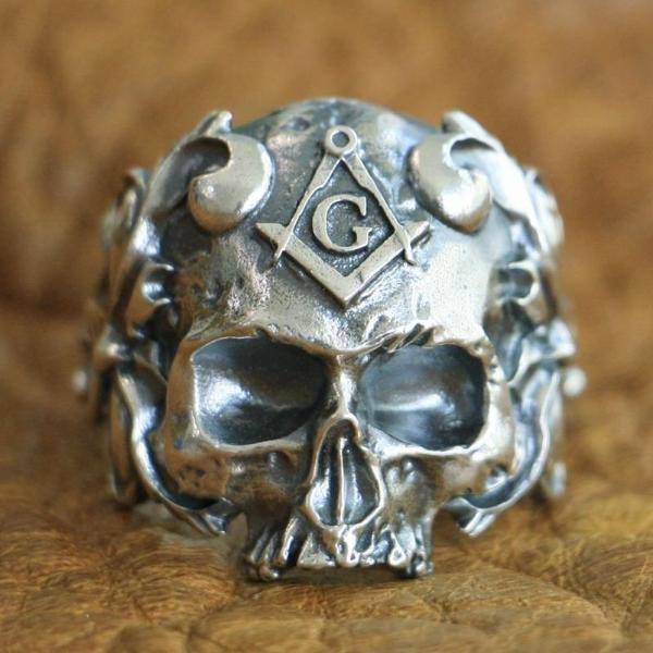 Widows Sons Ring - 925 Sterling Silver Skull