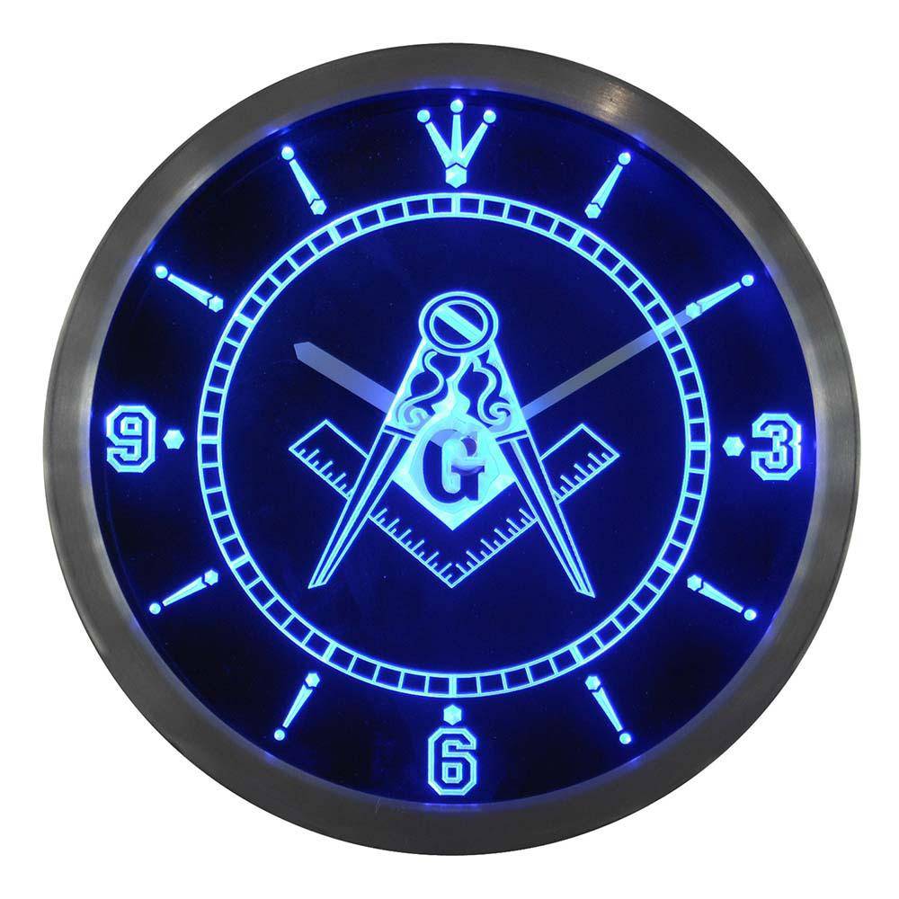 Master Mason Blue Lodge Clock - LED Quartz